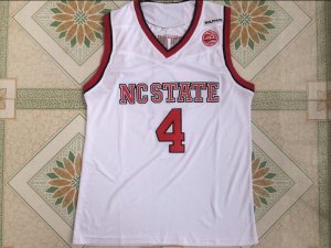 Maillot De Basket NCAA North Carolina State University JR Smith 4 Embroidered Blanc